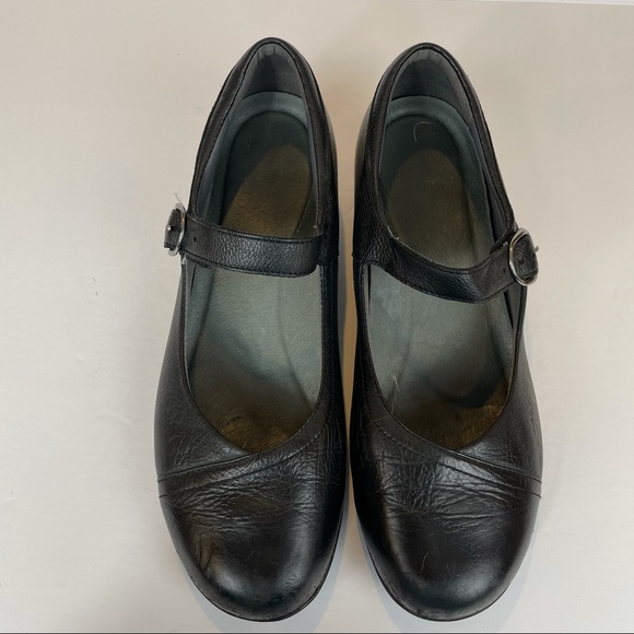 Dansko Fawna Black Leather Mary Janes 10.5 (41)